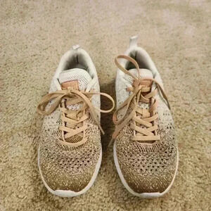 Womens APL Techloom Pro Pink Gold White Sneaker Shoes 6
